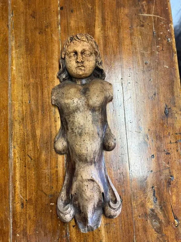 Élément sculpté ancien en bois - Haute époque – XVIᵉ / XVIIᵉ (?)