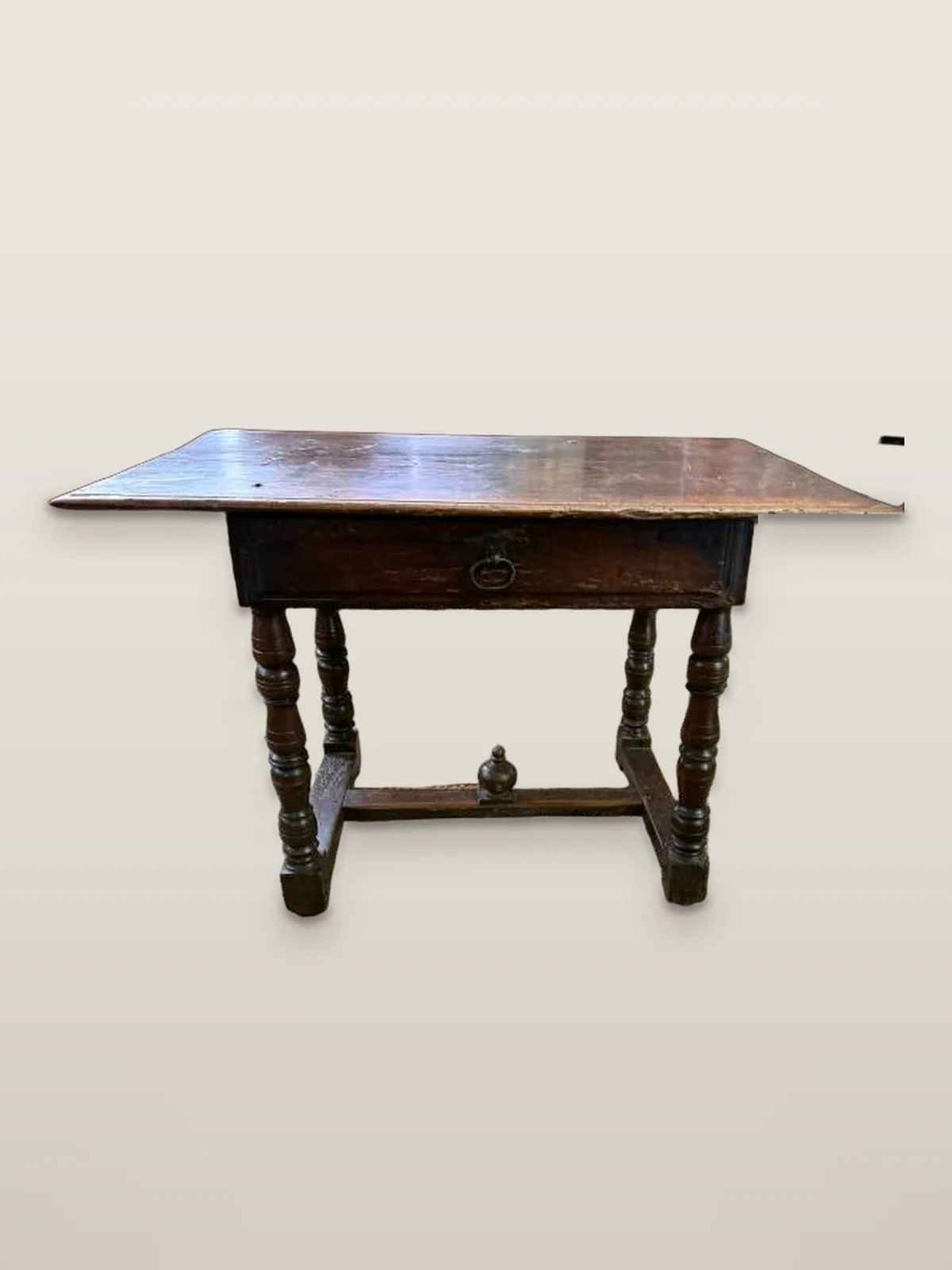 Table rustique époque XVIIe siècle – chêne massif – 1 tiroir, photo 1 sur 8